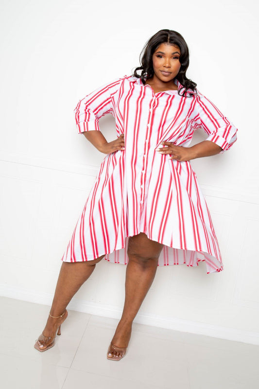 Stripe Shirt Dress - AV Fashion’s
