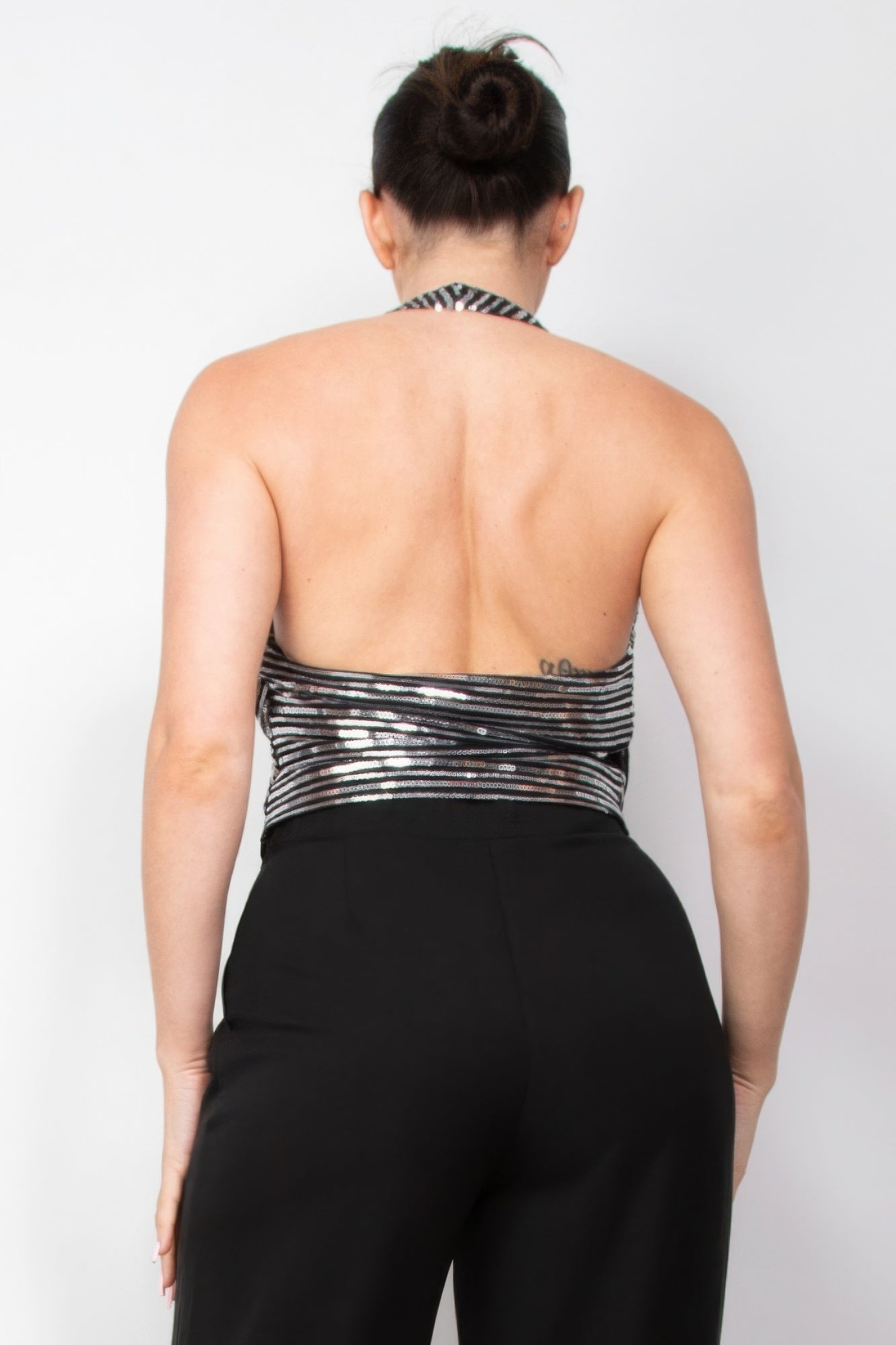 Surplice Halter Sequin Top - AV Fashion’s