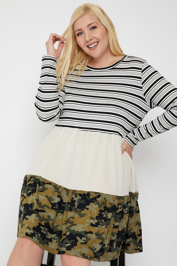 Tiered Color Block Dress - AV Fashion’s