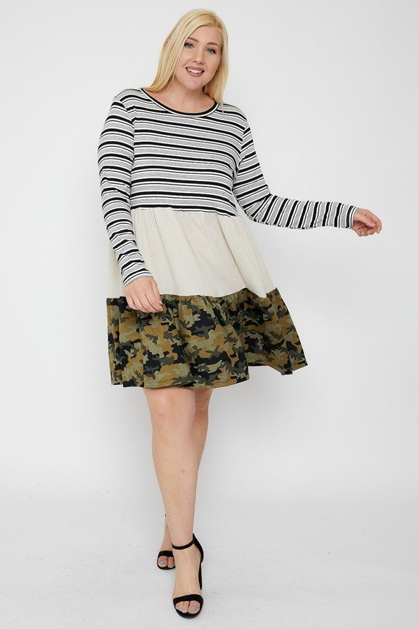 Tiered Color Block Dress - AV Fashion’s