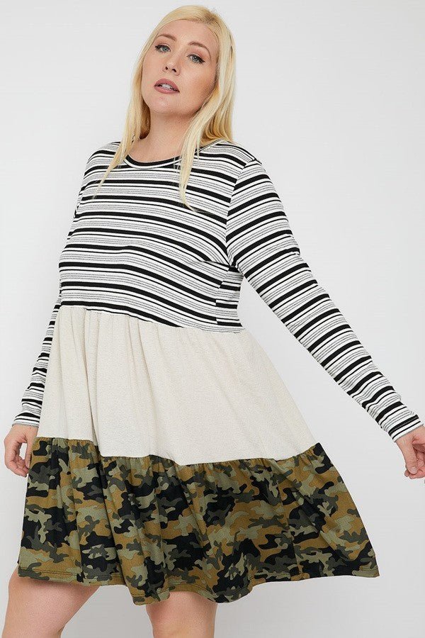 Tiered Color Block Dress - AV Fashion’s