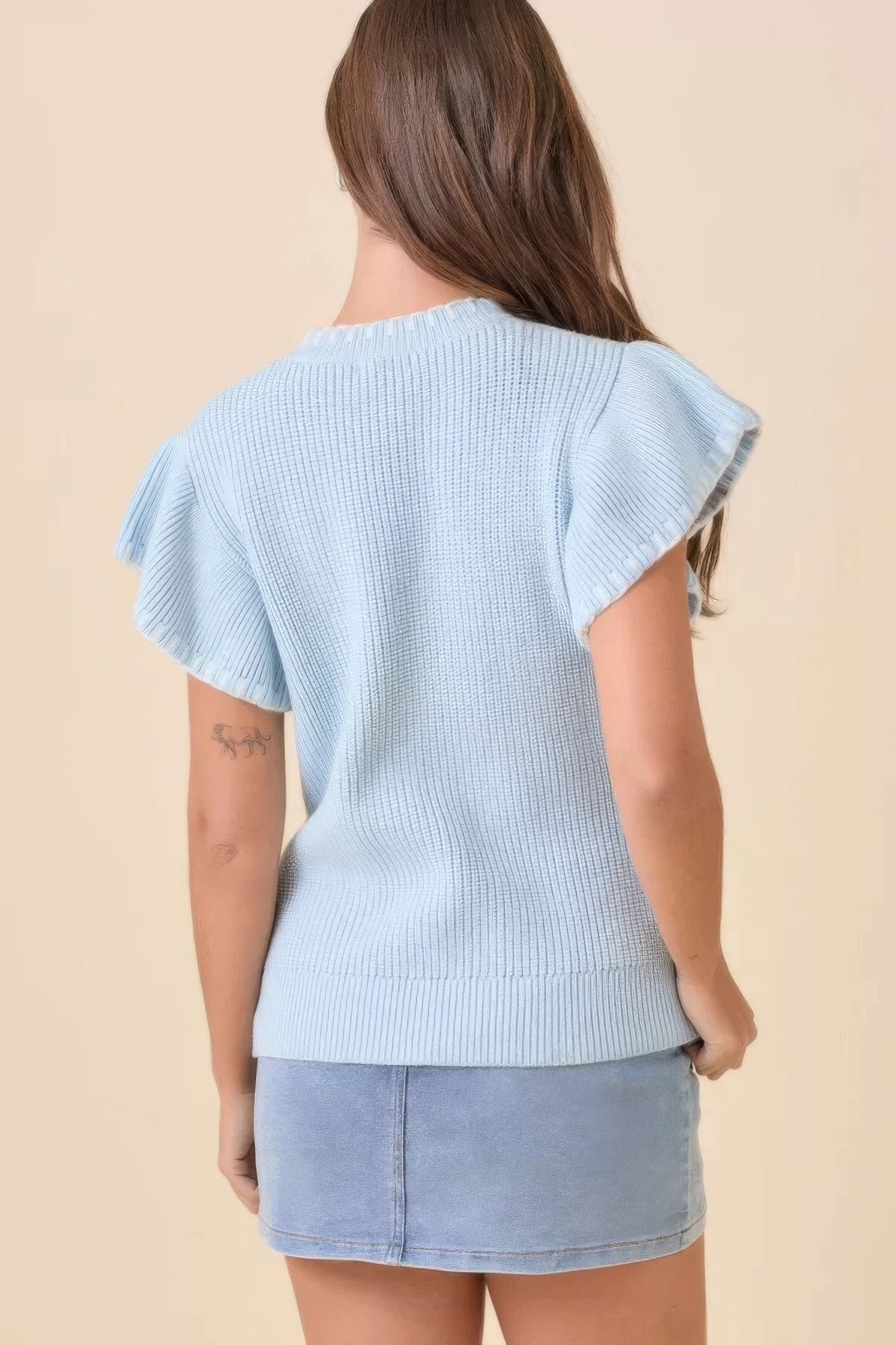 Weaved Ribbon Bow Detail Sweater Knit Top - AV Fashion’s