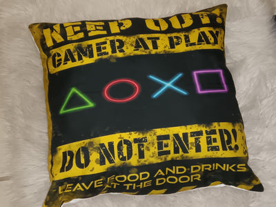 Keep Out Gamer at Play pillow