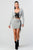 2 Piece Set With Cropped Long Sleeve Shirt With Pu Leather Detail Matching Mini Skirt - AV Fashion’s