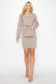 9 - 5 Belted Button Up Jacket & Pencil Skirt Set - AV Fashion’s