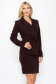 9 - 5 Belted Button Up Jacket & Pencil Skirt Set - AV Fashion’s