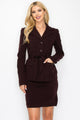 9 - 5 Belted Button Up Jacket & Pencil Skirt Set - AV Fashion’s