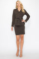 9 - 5 Belted Button Up Jacket & Pencil Skirt Set - AV Fashion’s