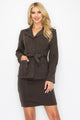 9 - 5 Belted Button Up Jacket & Pencil Skirt Set - AV Fashion’s