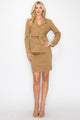 9 - 5 Belted Button Up Jacket & Pencil Skirt Set - AV Fashion’s