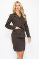 9 - 5 Belted Button Up Jacket & Pencil Skirt Set - AV Fashion’s