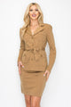 9 - 5 Belted Button Up Jacket & Pencil Skirt Set - AV Fashion’s