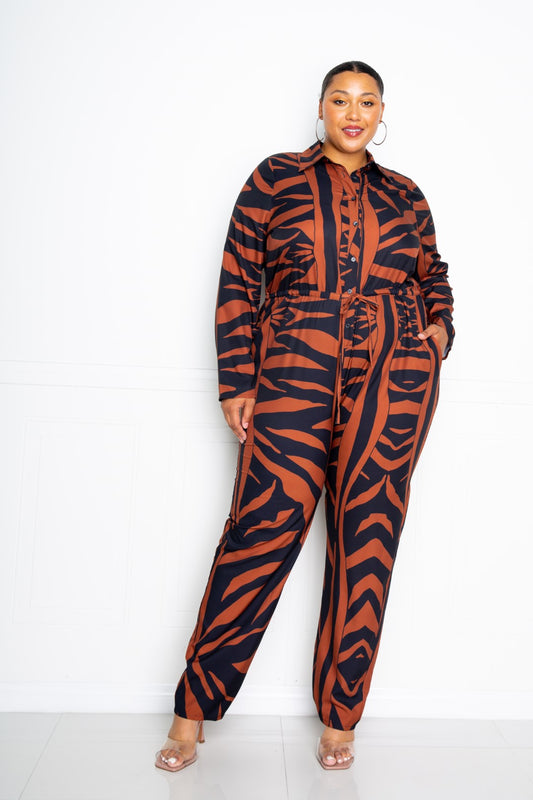 Button Up Long Sleeve Jumpsuit - AV Fashion’s