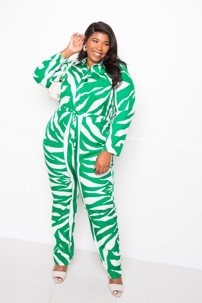 Button Up Long Sleeve Jumpsuit - AV Fashion’s
