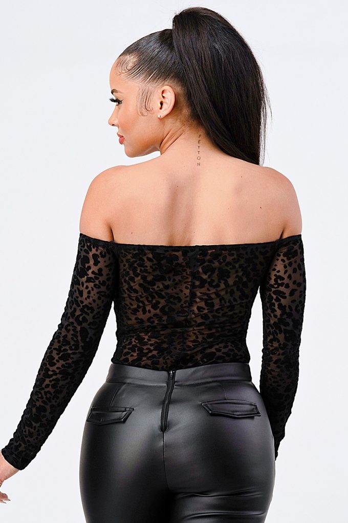 Leopard Print Off Shoulder Bodysuit - AV Fashion’s