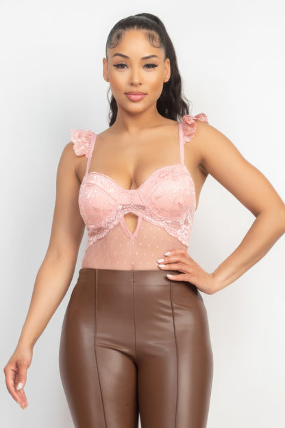 Sweetheart Cut-out Cami Ruffled Bodysuit - AV Fashion’s