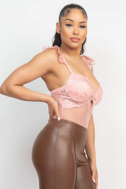 Sweetheart Cut-out Cami Ruffled Bodysuit - AV Fashion’s