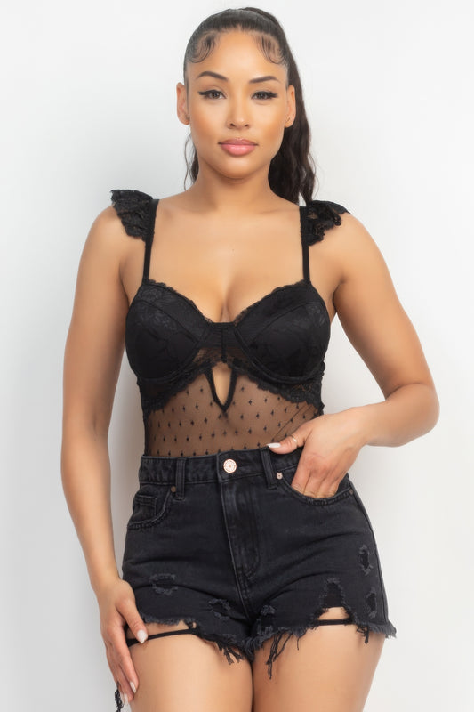 Sweetheart Cut-out Cami Ruffled Bodysuit - AV Fashion’s