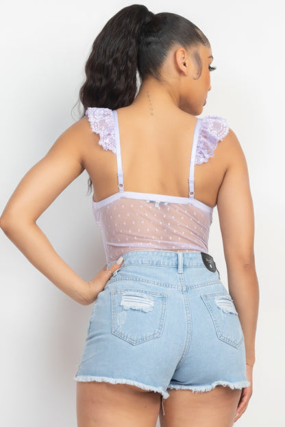 Sweetheart Cut-out Cami Ruffled Bodysuit - AV Fashion’s