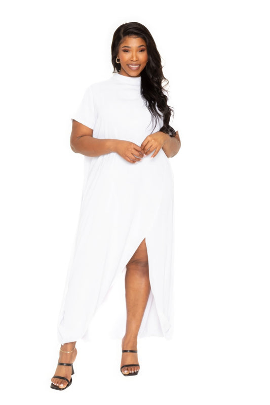 Mock neck back cape dress - AV Fashion’s
