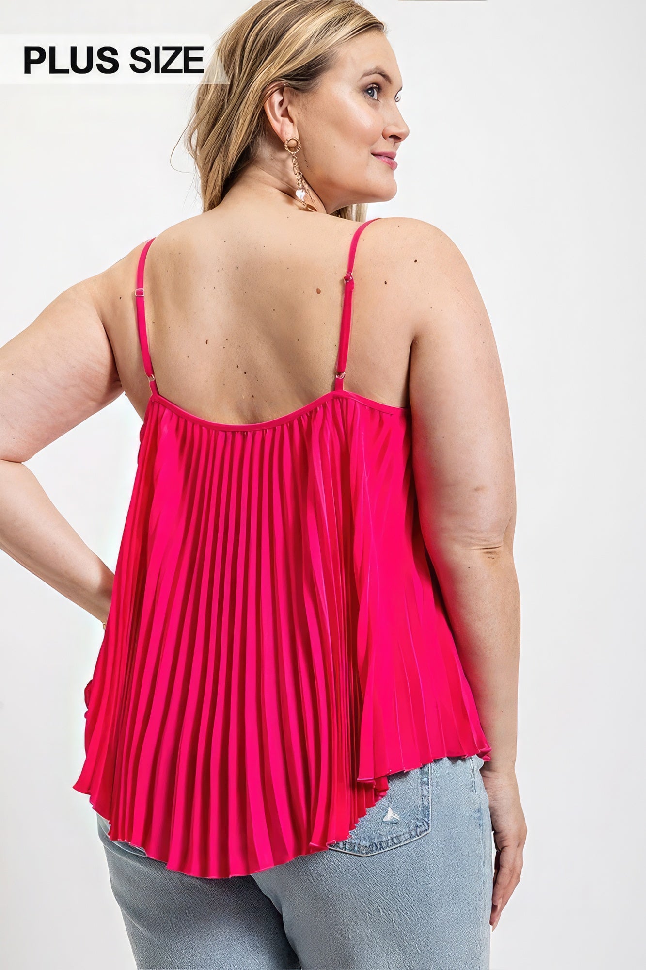 Pleated Tank Top With Adjustable Strap - AV Fashion’s