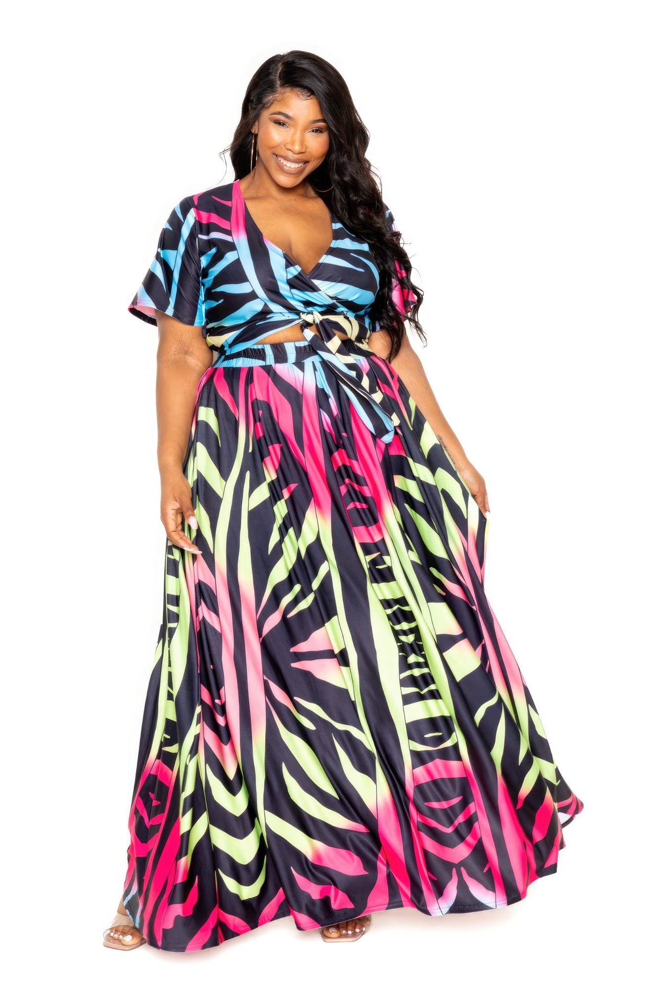 Ombre Animal Maxi Skirt & Top Set - AV Fashion’s