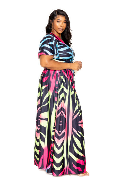 Ombre Animal Maxi Skirt & Top Set - AV Fashion’s