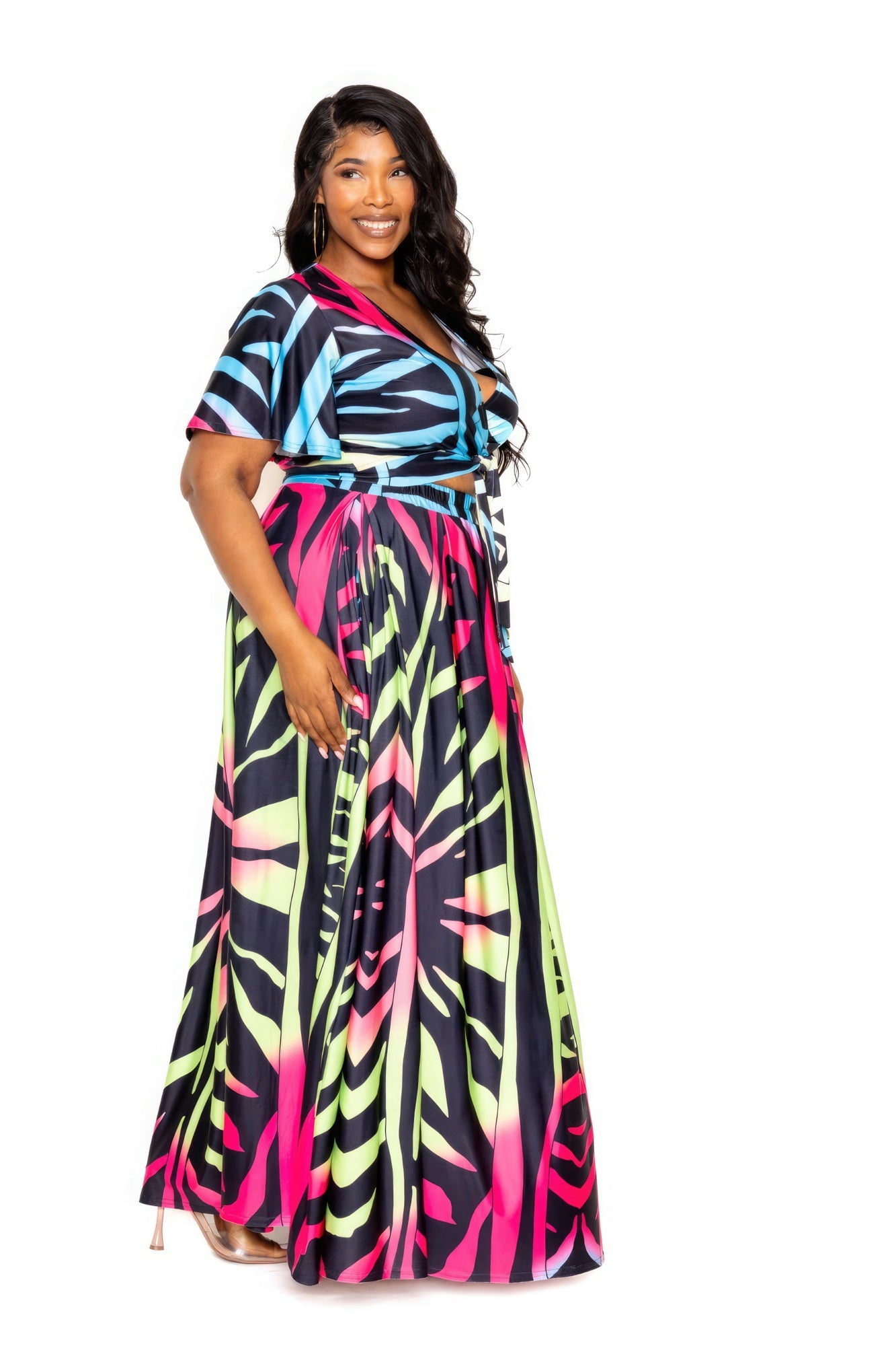 Ombre Animal Maxi Skirt & Top Set - AV Fashion’s