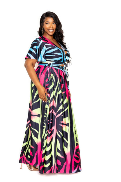Ombre Animal Maxi Skirt & Top Set - AV Fashion’s