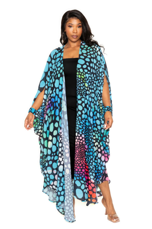 Dot Robe With Wrist Band - AV Fashion’s