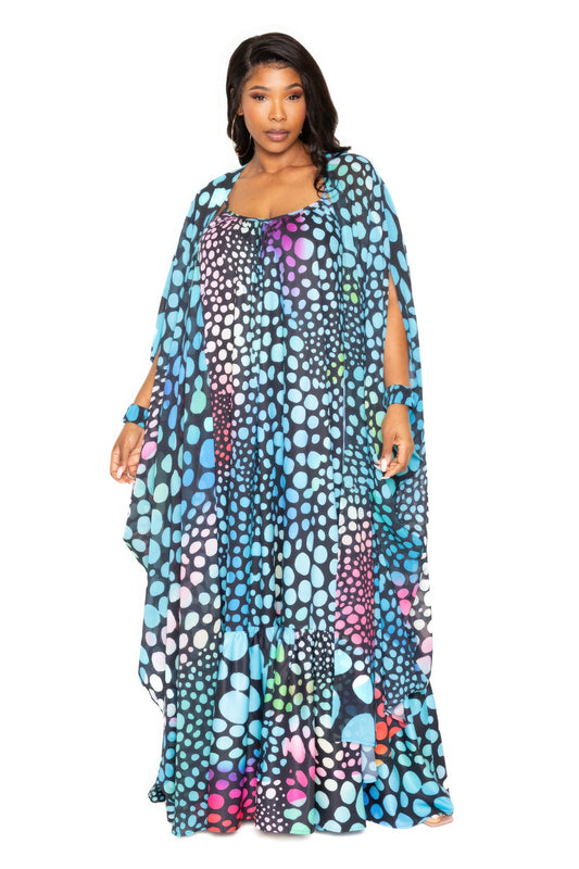 Dot Robe With Wrist Band - AV Fashion’s