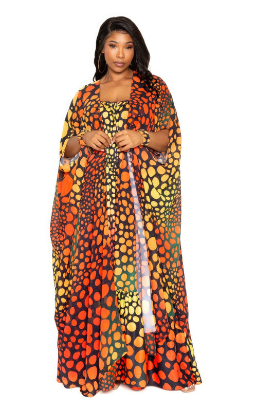 Dot Robe With Wrist Band - AV Fashion’s