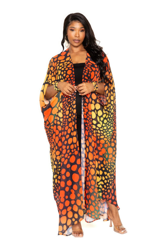 Dot Robe With Wrist Band - AV Fashion’s