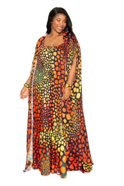 Dot Robe With Wrist Band - AV Fashion’s