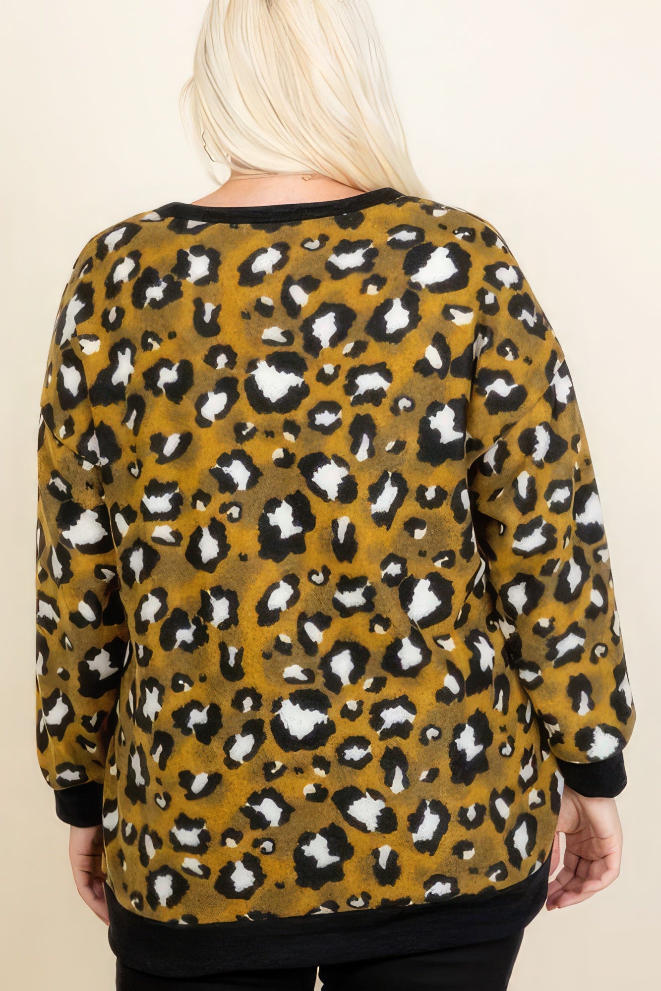 Plus Size Cozy Animal Mir Print With Brush Button Up Cardigan - AV Fashion’s