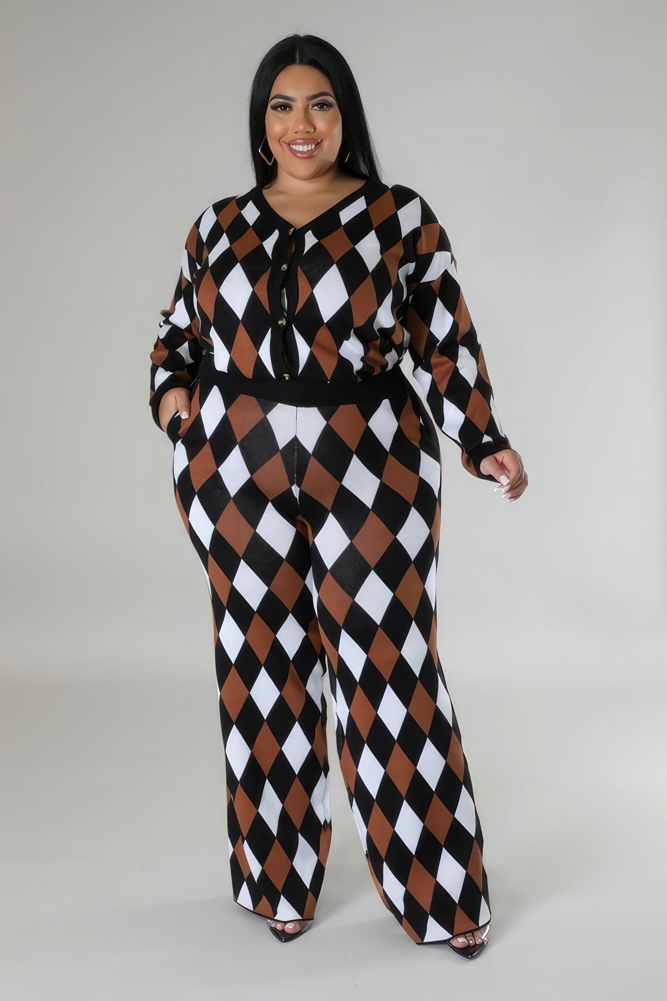 Long Sleeves Stretch Pant Set - AV Fashion’s