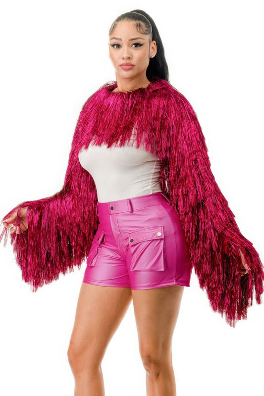 Metallic Tinsel Bolero - AV Fashion’s