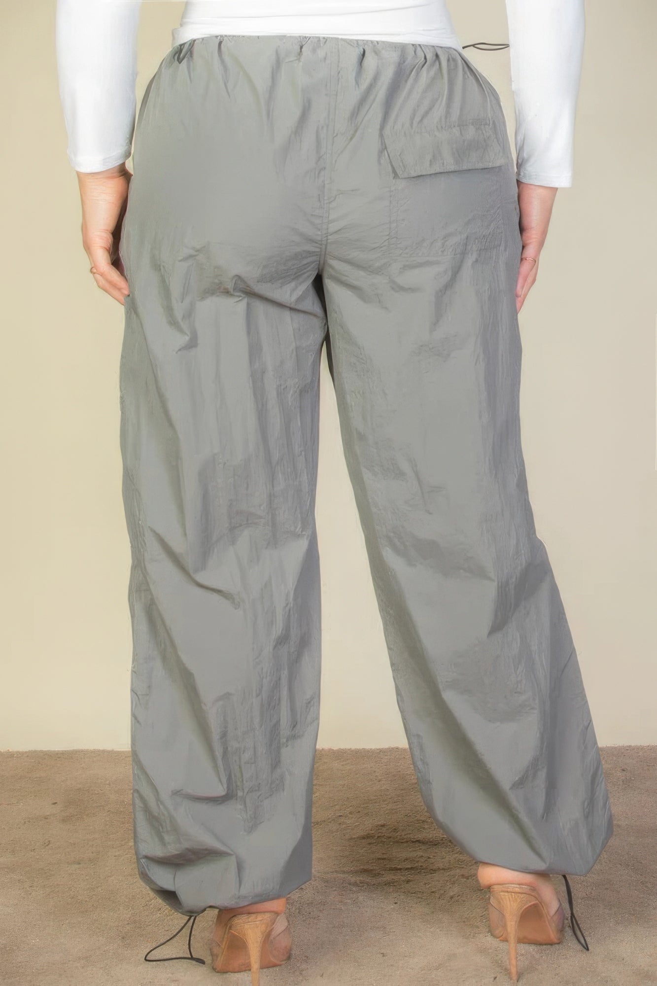 Plus Size Drawstring Waist Parachute Pants - AV Fashion’s