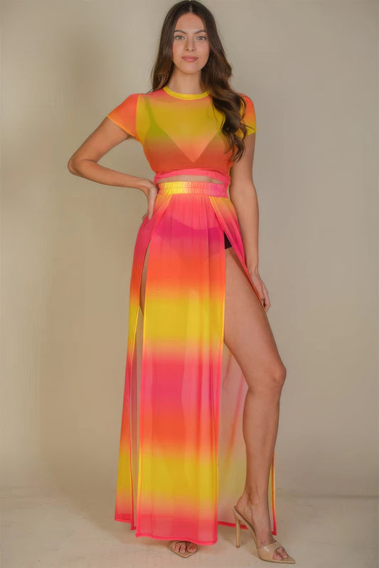 High Split Mesh Sheer Maxi Skirt - AV Fashion’s
