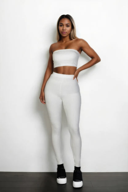 Ribbed Tube Top & Leggings Set - AV Fashion’s