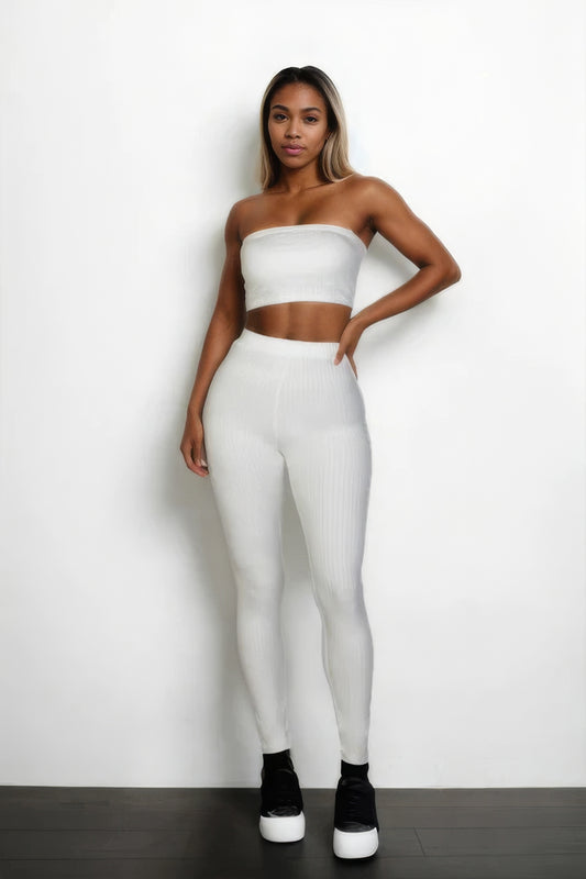 Ribbed Tube Top & Leggings Set - AV Fashion’s