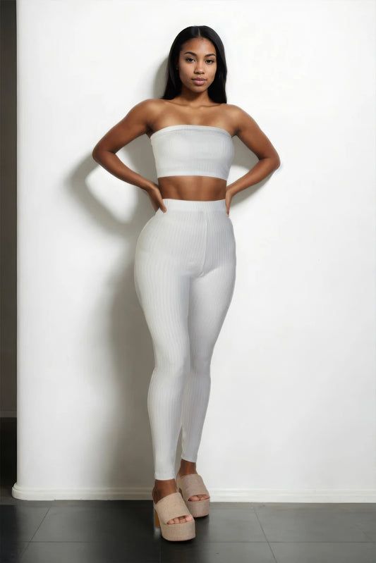 Ribbed Tube Top & Leggings Set - AV Fashion’s