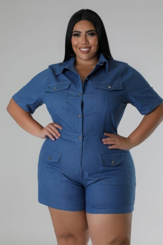 Semi-stretch Romper - AV Fashion’s