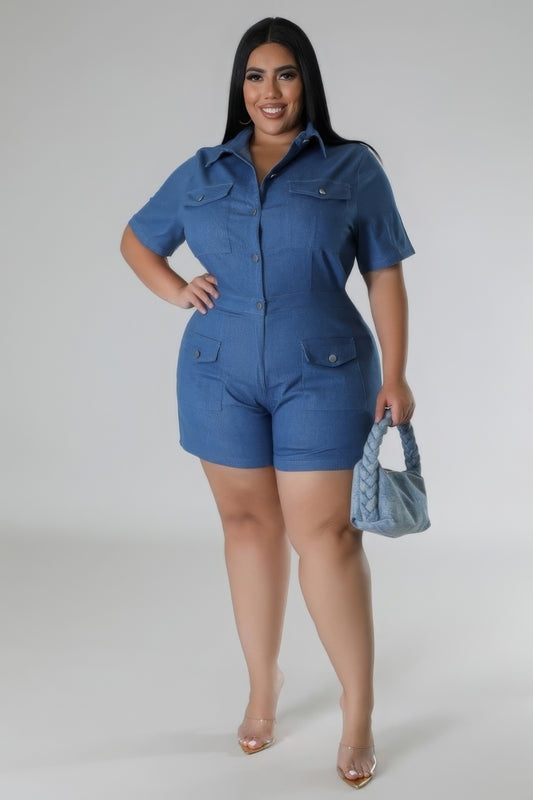 Semi-stretch Romper - AV Fashion’s
