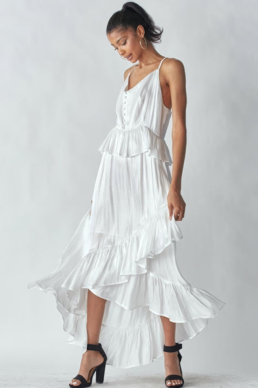 Shimmering Dress With Ruffles - AV Fashion’s