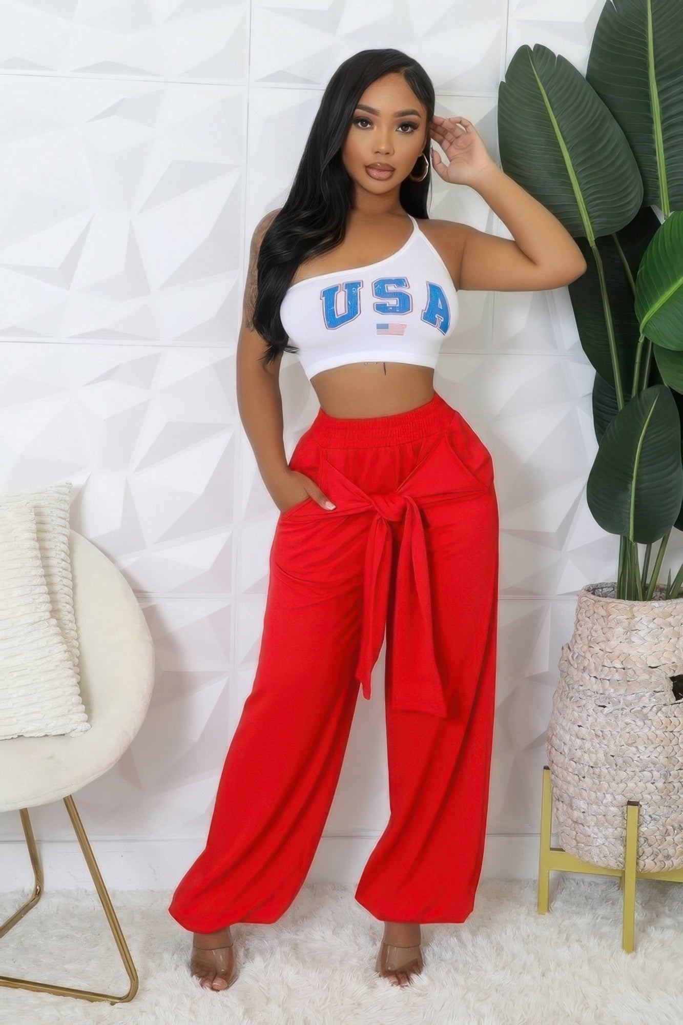High-waisted Stretch Pants - AV Fashion’s