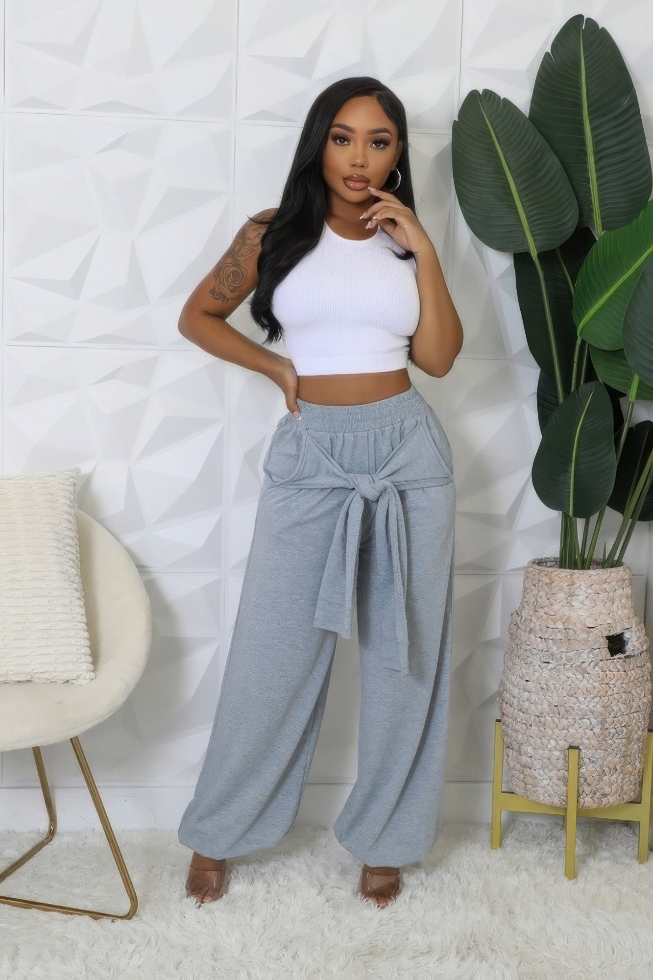High-waisted Stretch Pants - AV Fashion’s