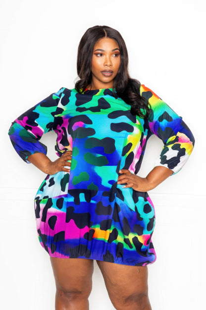 Leopard bubbled dress - AV Fashion’s