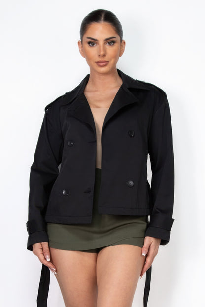 Double-breasted Waist-tie Trench Coat - AV Fashion’s