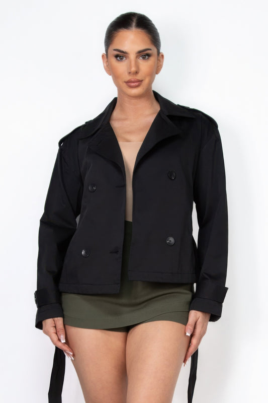 Double-breasted Waist-tie Trench Coat - AV Fashion’s